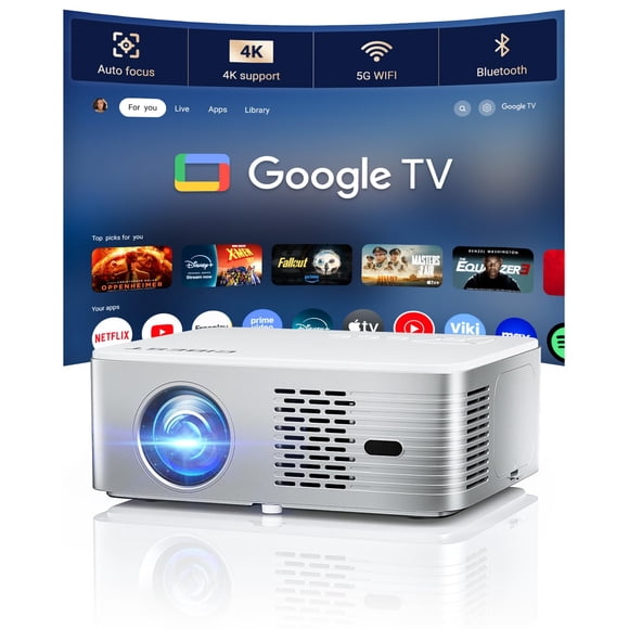 Proyector CiBest Google TV 4K compatible con 3000 lm con WiFi 6 y BT