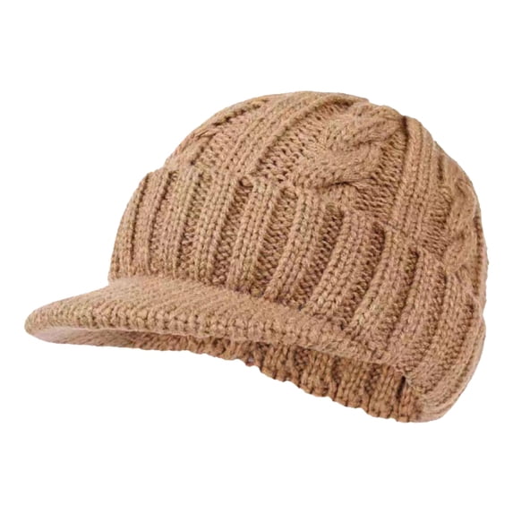 QASIEATN Modern Fit Beret Hat for Women Winter Knit Visor Cuff Beanie Fleece Lined Warm Ski Cap Fall Fashion Accessories