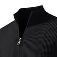 thumbnail image 4 of FRSASU Men's Slim Fit Full Zip up Stand Collar Casual Zipper Cardigan Elastic Knitted Sweaters Jacket Black, 4 of 6