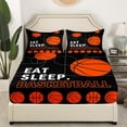 thumbnail image 2 of Basketball Bed Sheets Twin Size Sports Fitted Sheet Basketball Ball Print Bed Set Basketball Court Decor Bedding Sets Sports Basketball Player Games Bedding(No Top Sheet), 2 of 5