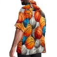 thumbnail image 3 of Basketball Men's Short Sleeve Beach Shirts, Casual Printed Button Down Poplin Shirt Summer., 3 of 6