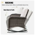 thumbnail image 5 of Eagle Peak 3 Pieces Patio Furniture Set 2 Pieces Wicker Rattan Rocking Chairs with Cushions, 5 of 9