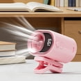 thumbnail image 6 of 2026 Car Clip on Air Conditioner Fan with Led Display, Portable Mini Cooling System for Auto Vehicle, Usb Rechargeable Battery Powered Gadget, 360° Rotation Adjustable 4 Speed Clip Fan (Pink), 6 of 6