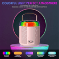 thumbnail image 4 of Mini Karaoke con 2 micrófonos inalámbricos para niños y adultos, altavoz Bluetooth portátil de juguete para niños y niñas (blanco), 4 of 8