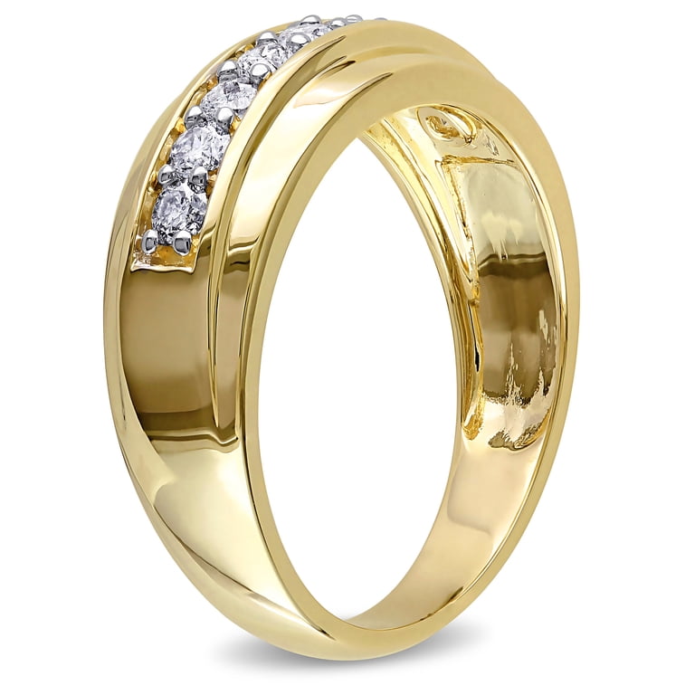Men's 10mm Hammered Wedding Band In Solid 10k Yellow Gold (Size 11)