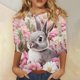 thumbnail image 1 of TaTaai Womens Casual Easter Printed Top 3/4 Sleeve Round Neck Loose Fit T Shirt Fashion Pullover Soft Comfortable Lightweight Blouse for Spring Summer Daily Gift, 1 of 5