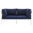 thumbnail image 4 of Modway Harmony Sunbrella® Outdoor Patio Aluminum Loveseat in Gray Navy, 4 of 6