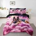 thumbnail image 2 of Hunting Dog Comforter Set King Size,Wolf Dog Bedding Sets 3Pcs Teens Men Room Decor,3D Pet Animals Quilt Set Dreamy Sweet Pink Cloud Duvet Insert,2 Pillowcases, 2 of 7
