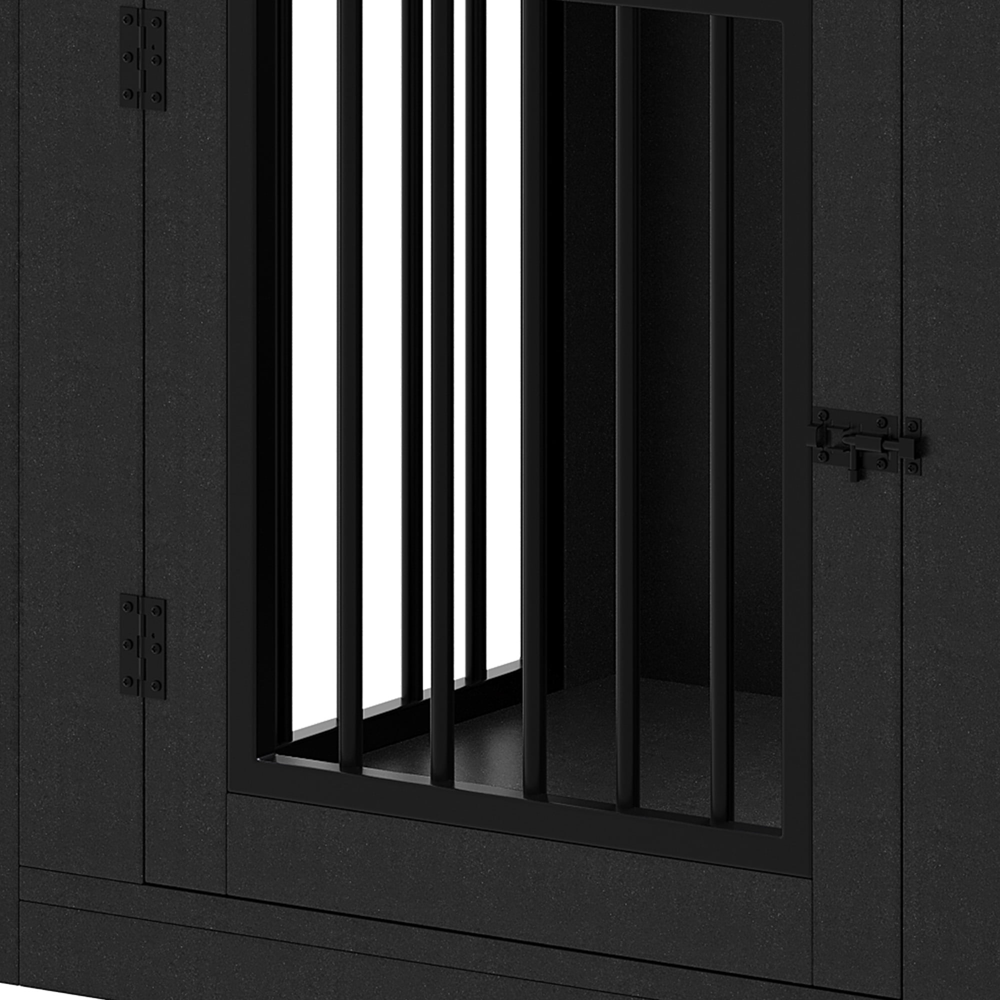 Dextrus 60" Large Double Door Dog Crate Furniture with Locks, Indoor Dog Cage Table with Removable Divider & 2 Storage Drawers, Black
