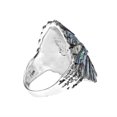 thumbnail image 4 of AeraVida Tribal Feather Crown Skull Style Abalone Shell Detail .925 Silver Ring-7, 4 of 6