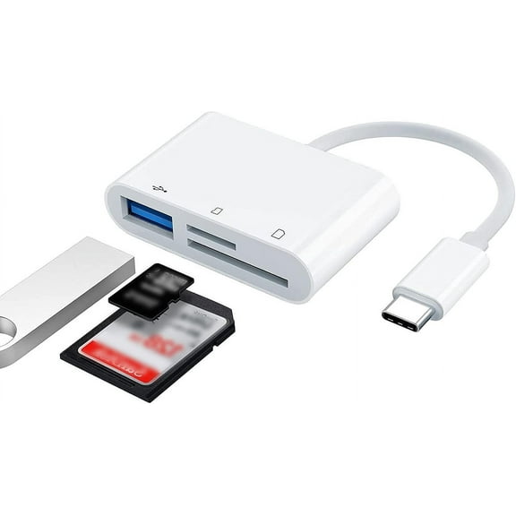 LINLIN Card Reader 3 in 1, MS TF SD Card Reader, Card Adapter with USB 3.0 Female Port, High Speed Camera Memory Cards Compatible with MacBook Air, MacBook Pro, iMac Pro, Mac Min