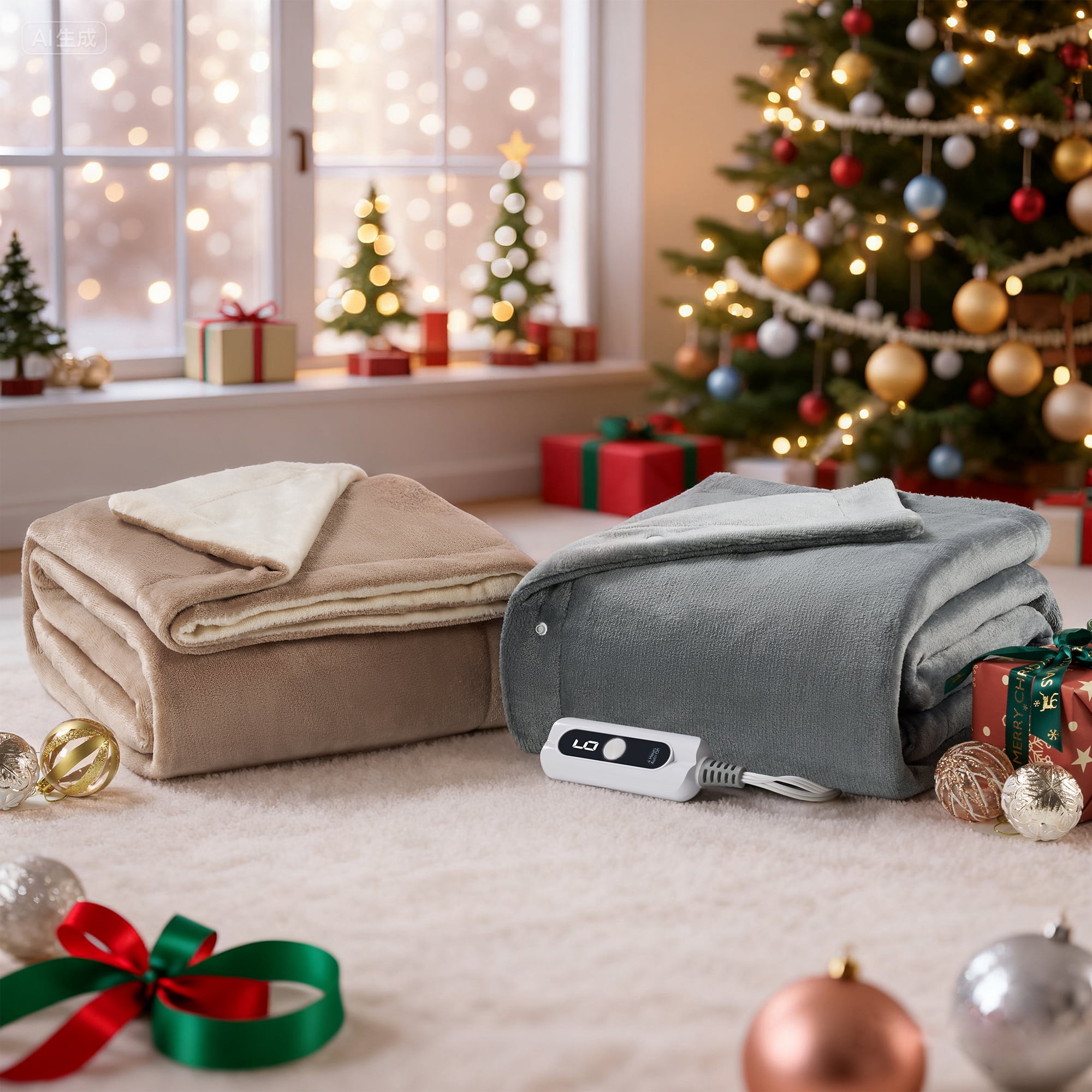 MaxKare Heated Blanket 50" x 72" Electric Throw with 6 Heating Levels & 4H Auto-off, Line
