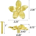thumbnail image 2 of 8 Pack Brushed Gold Cabinet Knobs Flower Drawer Knobs, 60mm/ 2.36" Zinc Alloy Vintage Petal Kitchen Cabinet Handles Pull Furniture Hardware for Kitchen, Dresser, Bathroom, Closet, Wardrobe Door, 2 of 9