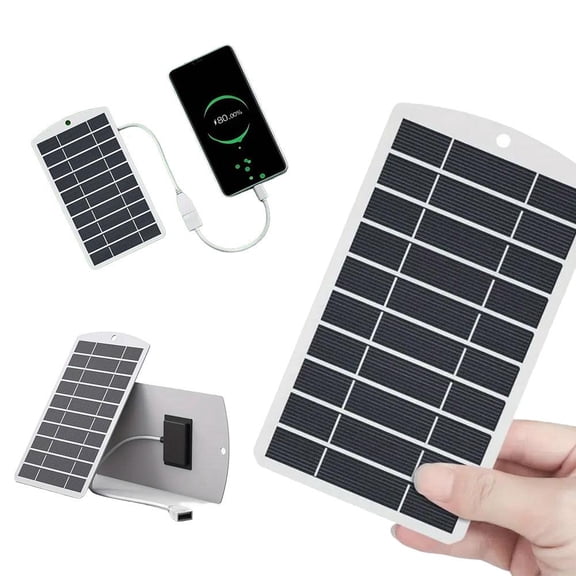 2W Solar Panel Charger, 5V USB Monocrystalline Solar Panel with Mounting Holes, Portable Outdoor Solar Charger for Camping Hiking DIY
