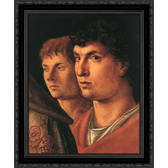 Presentation at the Temple [detail] 20x24 Black Ornate Wood Framed Canvas Art by Bellini, Giovanni