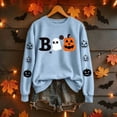 thumbnail image 2 of Ihhxva Women's Plus Oversized Sweatshirt for Women Loose Fit Moisture-Wicking Halloween Spooky Graphic Pullover Cozy Cotton Casual Long Sleeve Crewneck Autumn Party Top S-2XL, 2 of 6