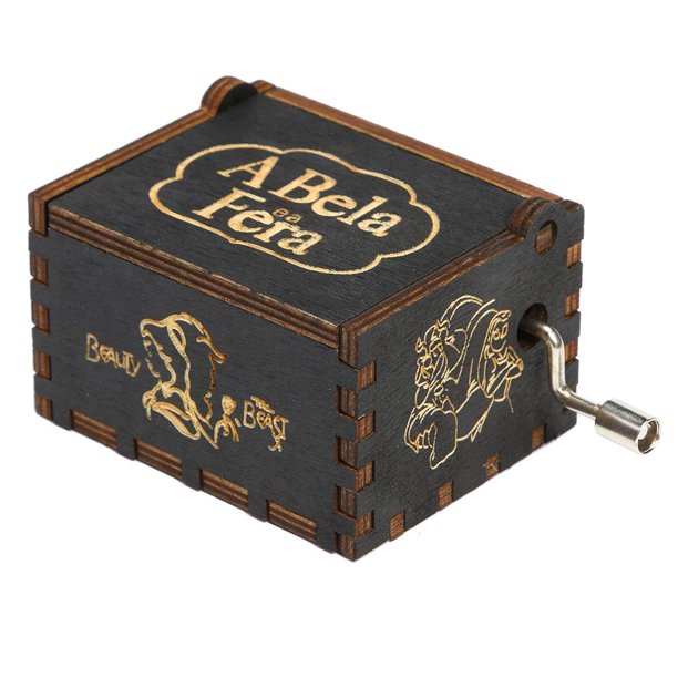 Caja de música de madera vintage Caja de mecanismo de manivela de mano antigua Decoración para el hogar (C) JShteea Libre de BPA