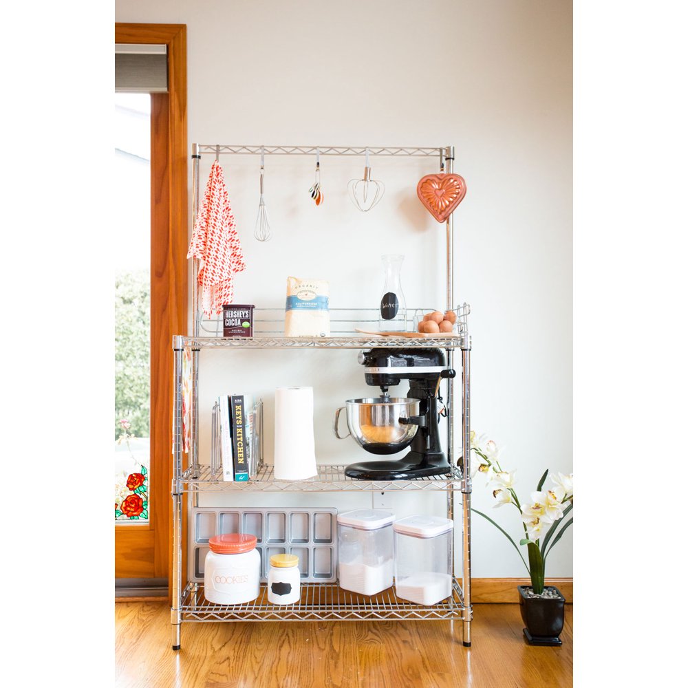 18" Deep x 36" Wide x 74" High Classic Chrome Bakers Rack