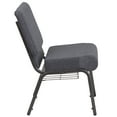 thumbnail image 5 of BizChair 4 Pack 21''W Church Chair in Dark Gray Fabric with Book Rack - Silver Vein Frame, 5 of 7