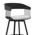 thumbnail image 4 of Vera 31 Inch Swivel Barstool Chair - Curved - Black Base - Light Gray Fabric, 4 of 4