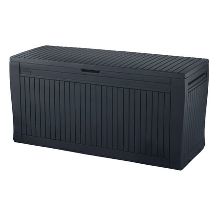Keter Comfy Outdoor Storage 71 Gallon Resin Deck Box  Anthracite Gray