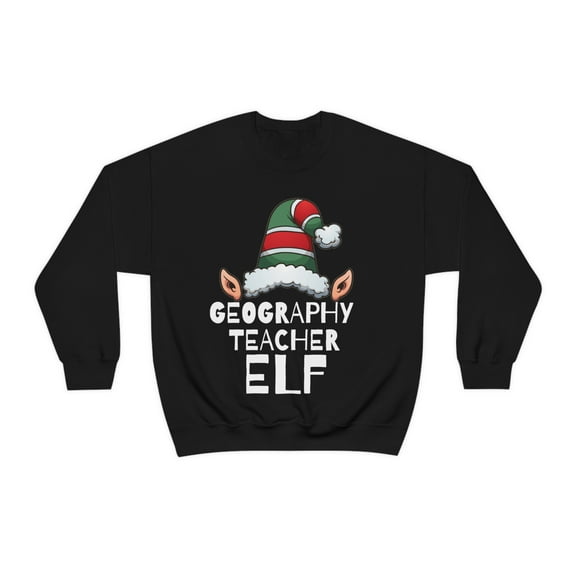 Geographer teacher Elf Unisex Sweatshirt, S-2XL Christmas Holidays Elves
