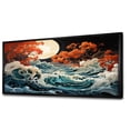 thumbnail image 2 of Designart "Serene Autumn Waves on the Coast" Oversized Landscapes Framed Wall Art - Traditional Blue Storms Hallway Framed Wall Art Decor, 2 of 6