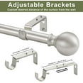 thumbnail image 4 of Window Curtain Rods 72 to 144 Inches, 1 Inch Diameter Adjustable Drapery Rod, Decorative Heavy Duty Curtains Rod with Fancy Round Finials for Living Room, Bedroom, Patio, Brushed Nickel, 4 of 12