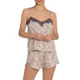 thumbnail image 1 of Midnight Bakery Ensemble de Sommeil Imprimé Charmeuse Cami & Tap Shorts, Marron, Petit, 1 of 2