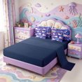 thumbnail image 3 of Manfei Colorful Axolotl 7-Piece Twin Bedding,Sealife Amphibian Bedding Comforter Set,Navy Blue Reversible, 3 of 7