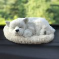 thumbnail image 2 of Realistic Sleeping Plush Breathing Dog Furry Dog With Mat Creative Animals Decor Stuffed Animal Doll, 2 of 4