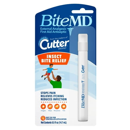 Cutter Bite MD Insect Bite Relief Stick, Analgesic and Antiseptic, 0.5 Ounces