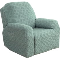 4 Piece Stretch Recliner Slipcover Jacquard Recliner Chair Covers with Side Pocket Anti-Slip Fitted Couch Furniture Protectors with Elastic Bottom, For 1 Seater