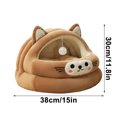 thumbnail image 6 of JLFNYA Cat Dog Kennel, 15 x 15 x 11.8 in Cat Beds, Puppy Bed, Plush Dog Mattress, Thickened Dog Kennel Mat for Fall and Winter, Suitable for Puppy Curl Sleeping, Cat Beds for Indoor Cats, 6 of 6