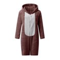 thumbnail image 5 of jsaierl Onesie Shorts Pajamas for Women Bear Cartoon Onesise Sleepwear Cute Sherpa Fleece Hooded Short Jumpsuit Romper Christmas Pajamas, 5 of 7