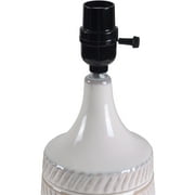 Better Homes & Gardens White and Beige Etched Ceramic Table Lamp with Shade, 17 in H