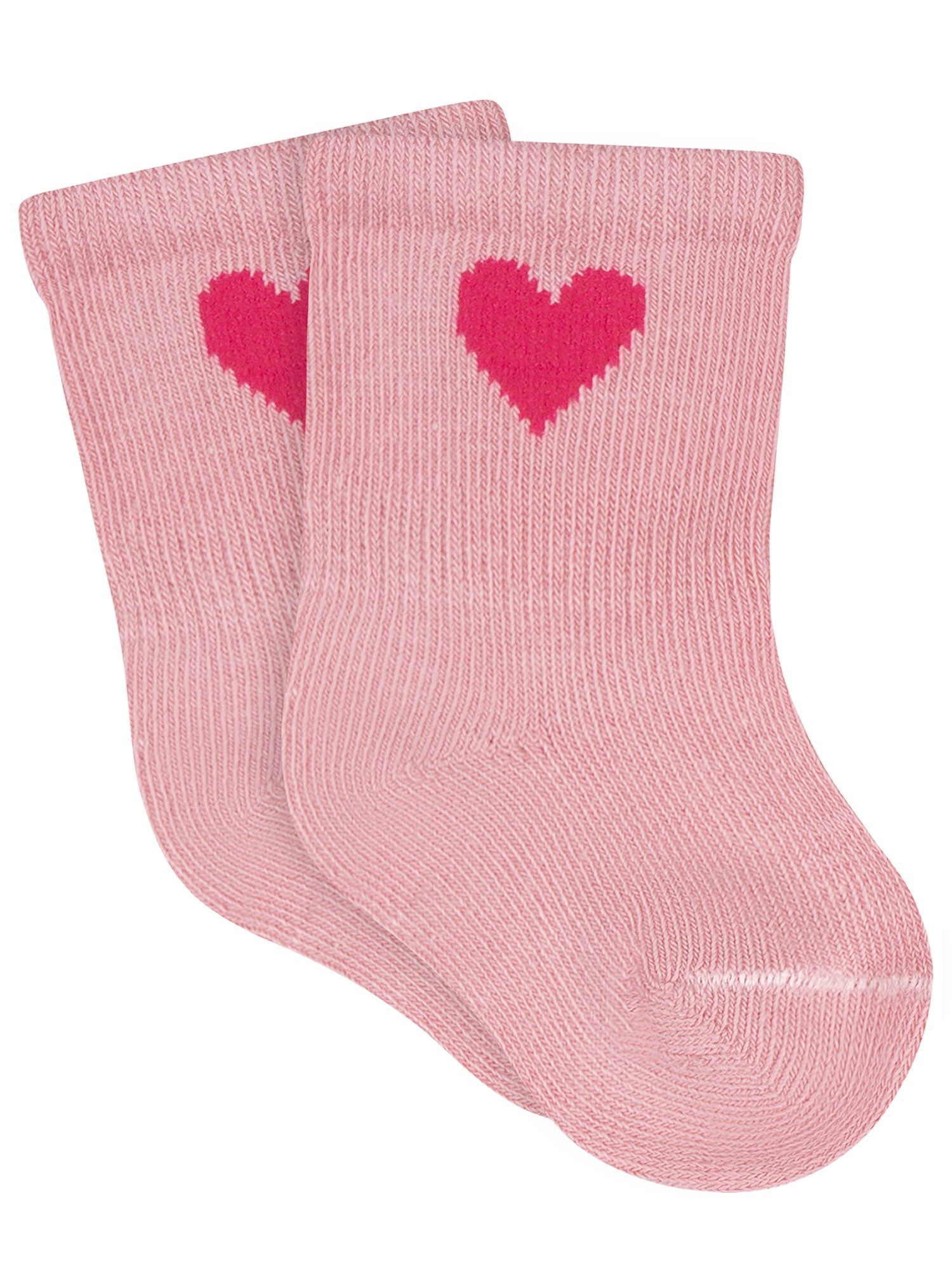 Gerber Baby Girl Jersey Wiggle Proof Crew Socks, 3-Pack, Sizes 0/6 Months - 6/12 Months