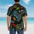 thumbnail image 6 of Balery Play Game3 Print Men's Hawaiian Shirts Short Sleeve Beach Shirt Relaxed Fit Vacation Button Down Shirts-Large, 6 of 9