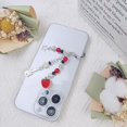 thumbnail image 5 of Lindos amuletos para teléfono, amuletos estéticos para celular, correa con forma de mariposa y fresa, 5 of 5