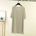 thumbnail image 5 of Kaemgyyd Nightgowns for Women Short Sleeve Round Neck Sleepshirt Soft Casual Pajama Sleep Dress Home Daily Wear Sleepwear（Khaki,One Size）, 5 of 5