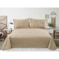 thumbnail image 4 of Marina Decoration Solid Embossed Pinsonic Coverlet Bedspread Bedding Ultra Soft Summer Quilt Set with Shams, Taupe Color, 4 of 6