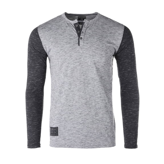 ZIMEGO Men’s Casual Color Block Long Sleeve Raglan Athletic Fashion Henley Shirt