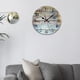 thumbnail image 5 of Reloj de pared redondo de madera, reloj de cuarzo silencioso sin tictac, decorativo de madera Multicolor, 5 of 8