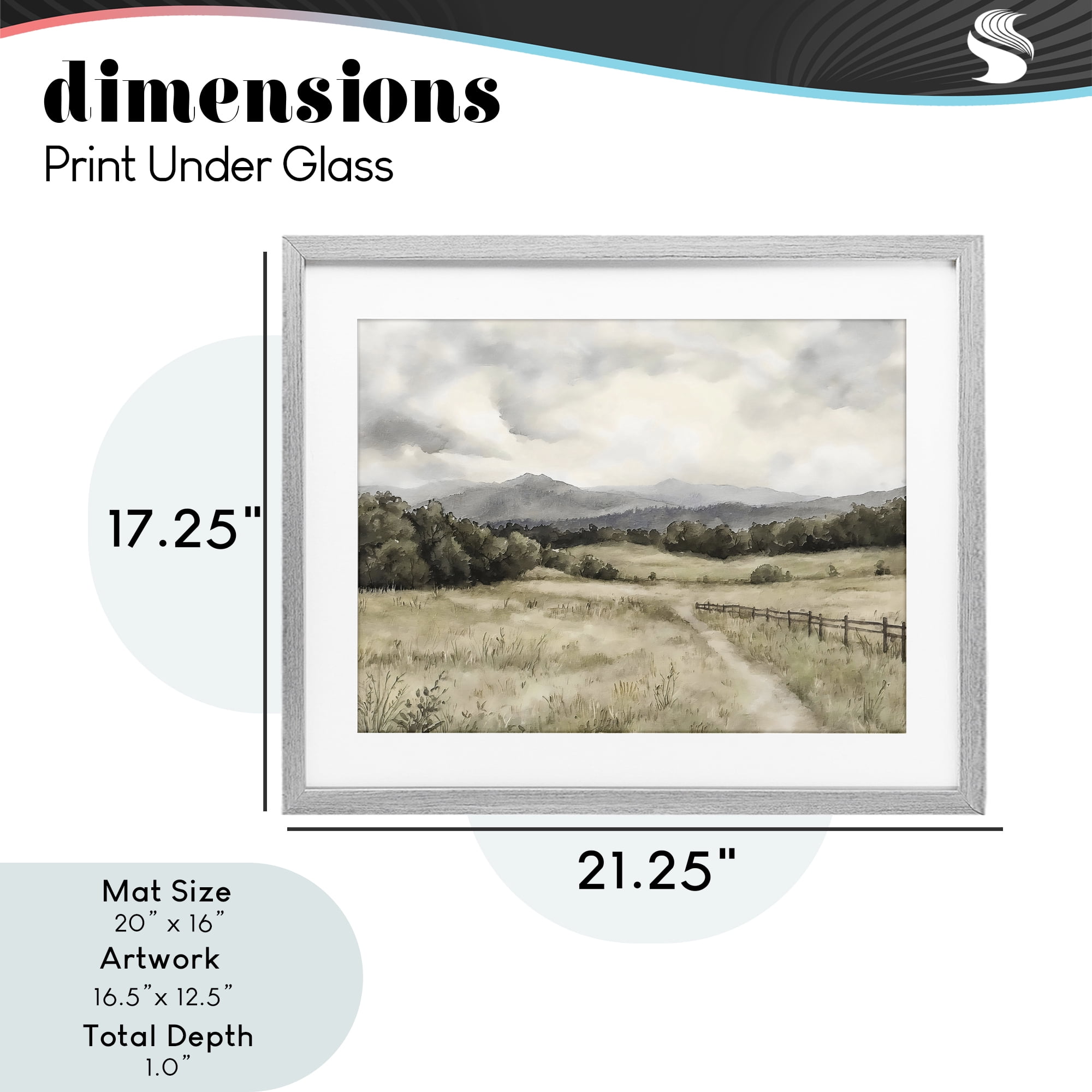 Stupell Industries Muted Trail Along Fence Gray Framed Print Under Glass, design by Riley B