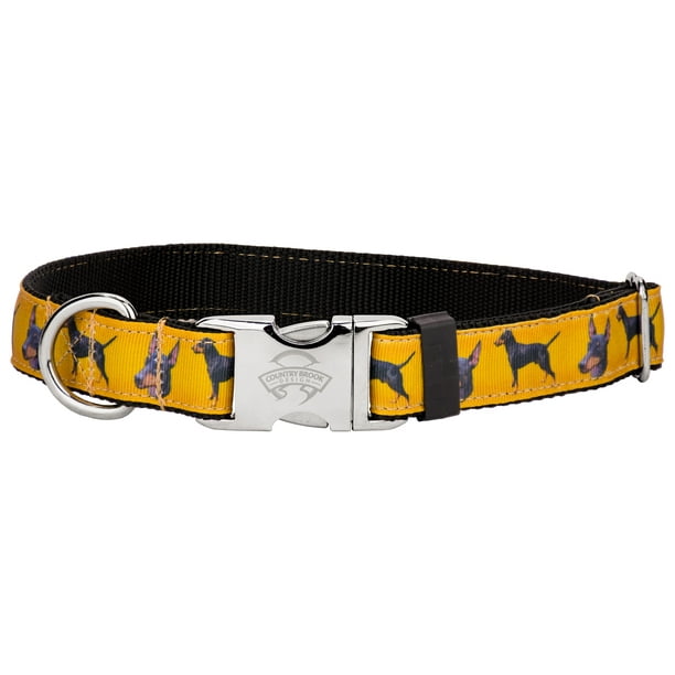 Country Brook Design Premium Manchester Terrier Ribbon Dog Collar