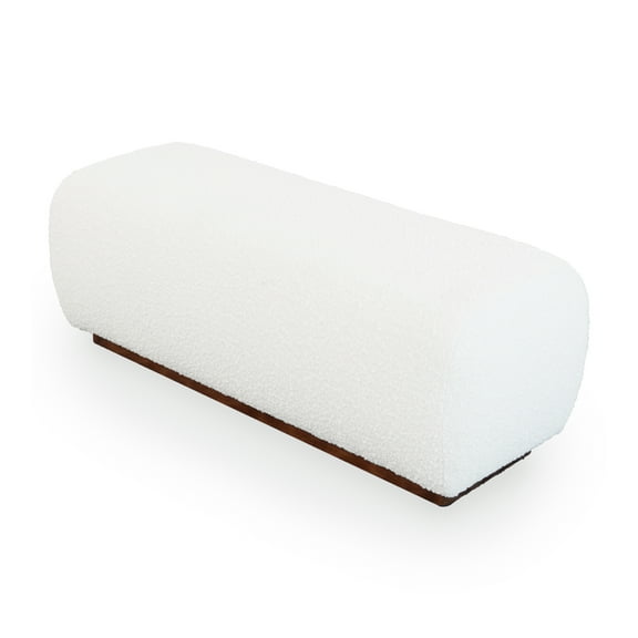 Kouki 47" Japandi Style Luxury Modern Boucle Fabric Bench in Ivory