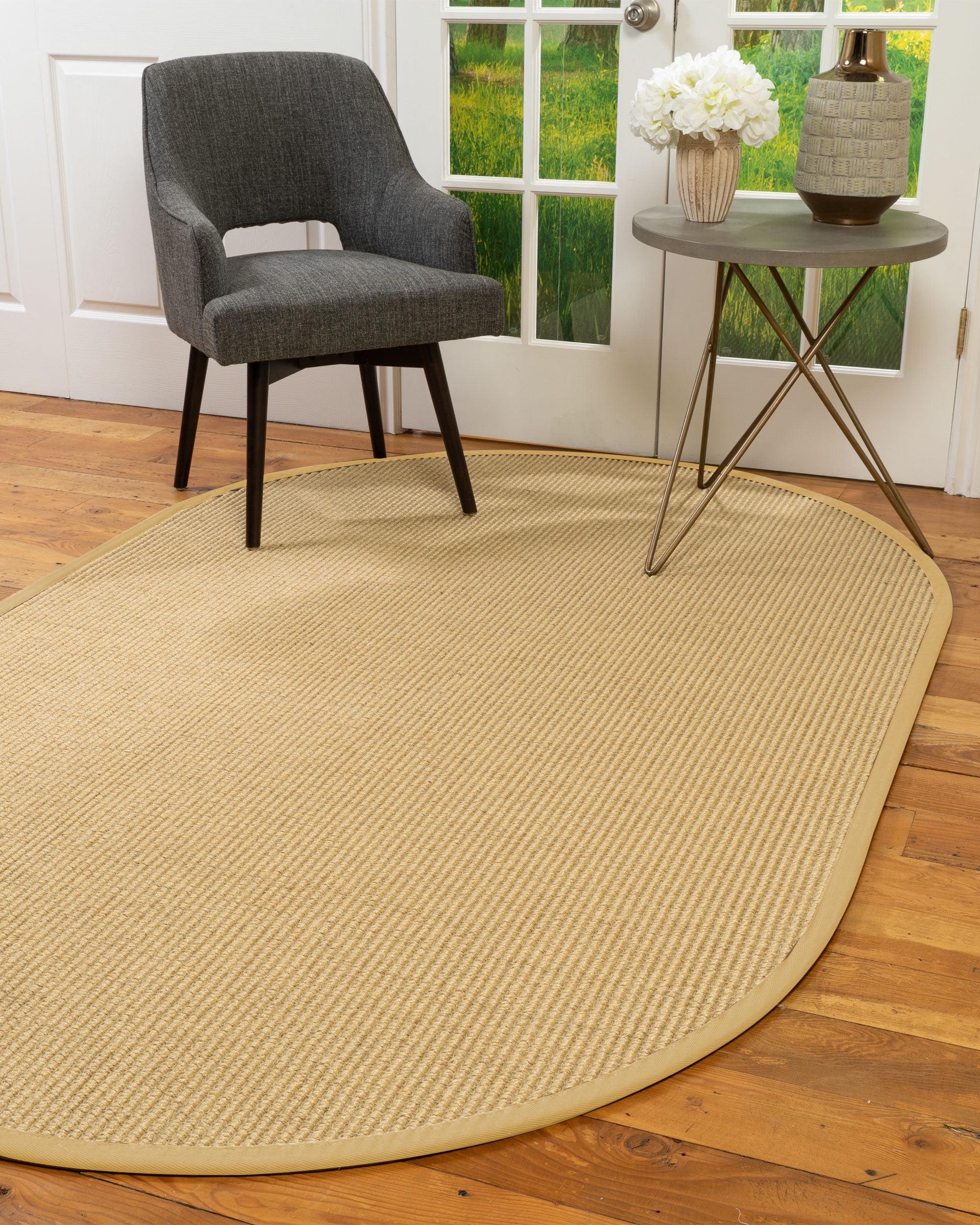 Natural Area Rugs Lucca Custom Sisal Rug, 8' x 10', Oval Extra Wide