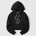 thumbnail image 4 of hoksml Women Solid Cropped Drawstring Hoodie Drop Shoulder Long Sleeve Pullover Sweatshirt for Casual Street Daily Wear, 4 of 5