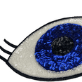thumbnail image 2 of Evil Eye Iron on Sequins Patches Large Blue Eyeball Embroidered Clothing Sew Applique, 2 of 3