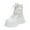 White, variant on Platform Ankle Boots for Women High Heel Booties Goth Round Toe Combat Boots(White,6.5)